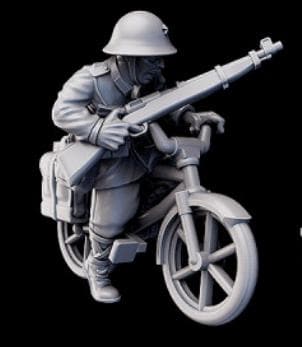 Weird War Japan Infantry Squad – Bicyle Infantry (5 Miniatures) – 28mm Sci-Fi WWII Tabletop Proxies