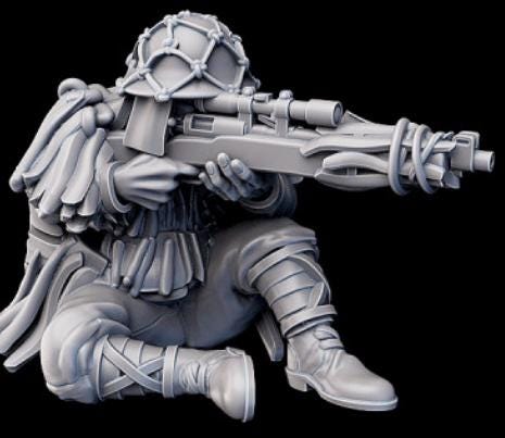 Weird War Japan Infantry Squad – Sniper Team – 28mm Sci-Fi WWII Tabletop Proxies
