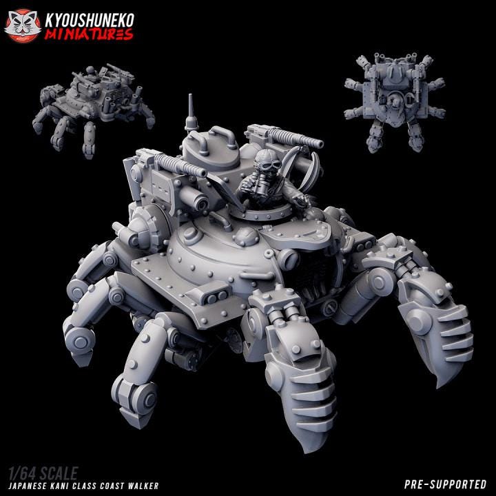 Weird War Japan Kani Class Coast Walker – Heavy Walker – 28mm Sci-Fi WWII Tabletop Proxies