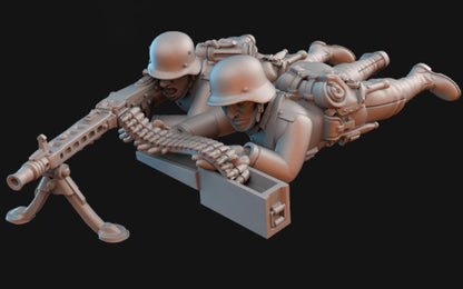 Weird War Infantry Squad – Heavy MG – 28mm Sci-Fi WWII Tabletop Proxies