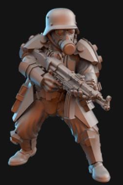 Weird War Infantry Squad – Heavy Commando (5 Miniatures) – 28mm Sci-Fi WWII Tabletop Proxies