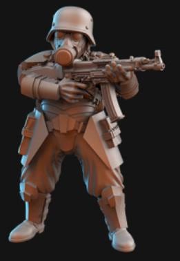 Weird War Infantry Squad – Heavy Commando (5 Miniatures) – 28mm Sci-Fi WWII Tabletop Proxies