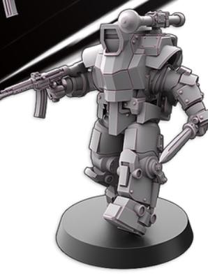 Weird War Infantry Squad – Heavy Exo Trooper (5 Miniatures) – 28mm Sci-Fi WWII Tabletop Proxies