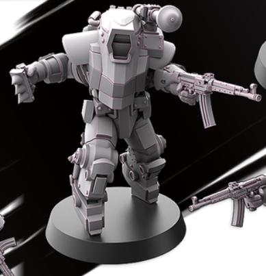 Weird War Infantry Squad – Heavy Exo Trooper (5 Miniatures) – 28mm Sci-Fi WWII Tabletop Proxies
