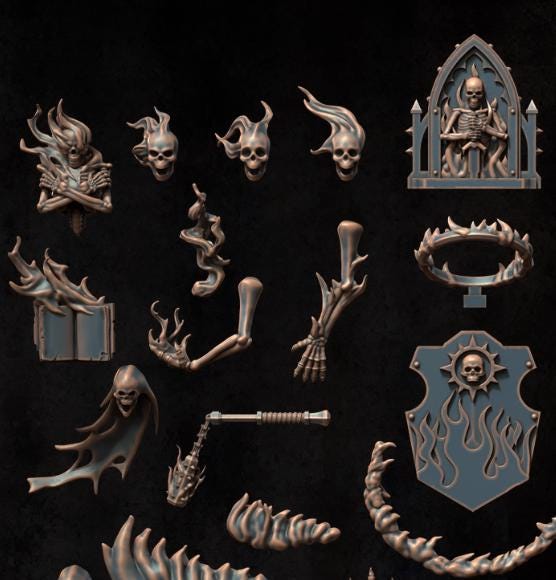 Grimdark Ghost Bit Set Heretic –  Bit Pack Set Proxy Miniatures for Tabletop Wargaming