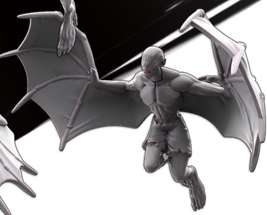 Weird War Infantry Squad – Vampiric Werebat Mutants B (3 Miniatures) – 28mm Sci-Fi WWII Tabletop Proxies