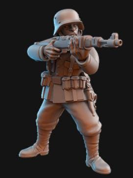 Weird War Infantry Squad – Riflemen C (5 Miniatures) – 28mm Sci-Fi WWII Tabletop Proxies