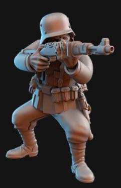 Weird War Infantry Squad – Riflemen C (5 Miniatures) – 28mm Sci-Fi WWII Tabletop Proxies