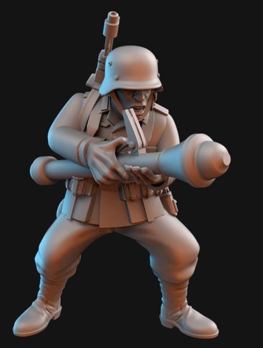 Weird War Infantry Squad – Panzerfaust – 28mm Sci-Fi WWII Tabletop Proxies