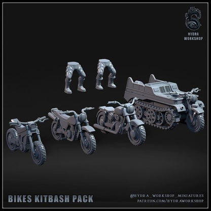 Grimdark Bike Bit Set –  Bit Pack Set Proxy Miniatures for Tabletop Wargaming