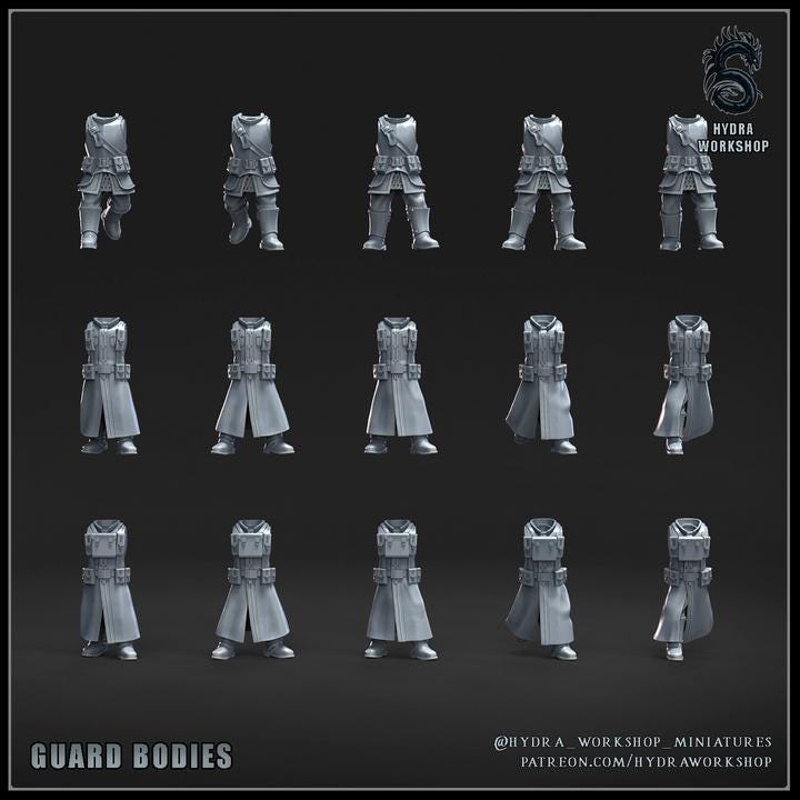 Grimdark Guard Bit Set –  Bit Pack Set Proxy Miniatures for Tabletop Wargaming