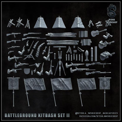 Grimdark Trench Warfare Battleground Kit Bash Set –  Bit Pack Set Proxy Miniatures for Tabletop Wargaming
