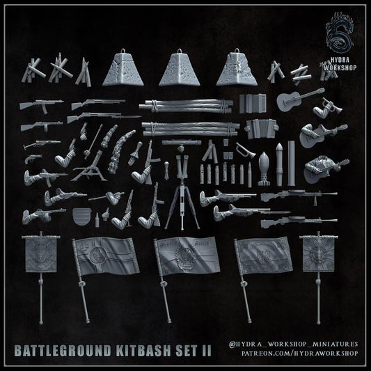 Grimdark Trench Warfare Battleground Kit Bash Set –  Bit Pack Set Proxy Miniatures for Tabletop Wargaming