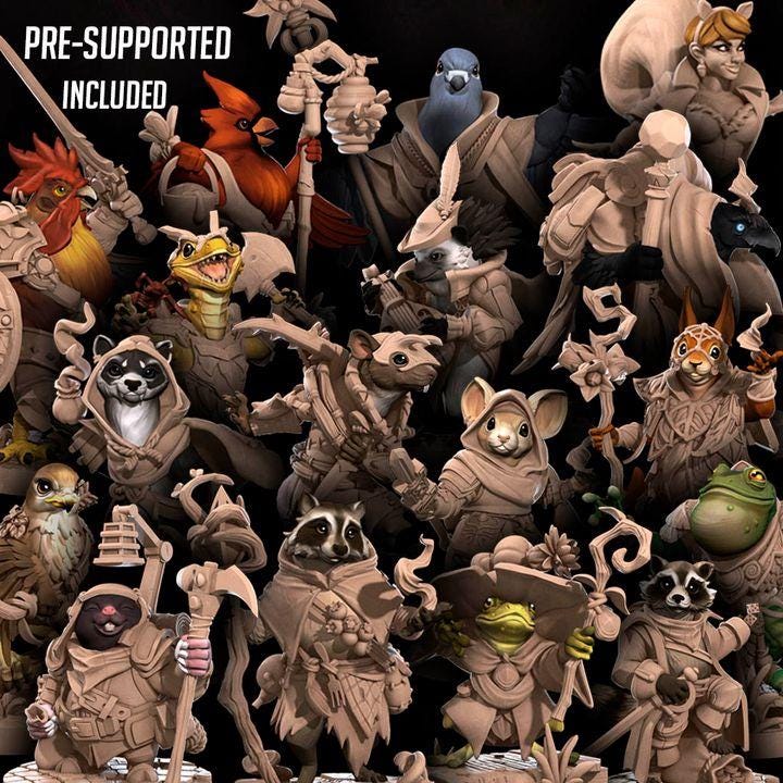 Hero Bundle G - Fantasy RPG Character(17 Miniatures) - Tabletop RPG Mini - 32mm Resin Miniature - Iconic Heroes