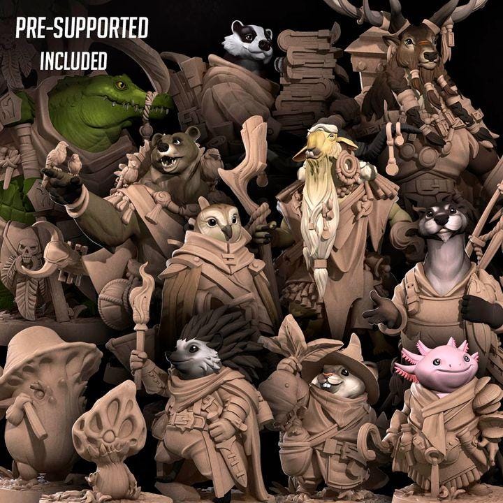 Hero Bundle H - Fantasy RPG Character(12 Miniatures) - Tabletop RPG Mini - 32mm Resin Miniature - Iconic Heroes