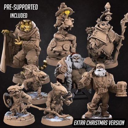 Hero Bundle J - Fantasy RPG Character(8 Miniatures) - Tabletop RPG Mini - 32mm Resin Miniature - Iconic Heroes Christmas Edition