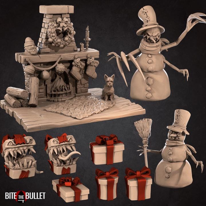 Terrain Bundle A - Fantasy RPG Terrain(20 pcs) - Tabletop RPG Mini - 32mm Resin Miniature - Iconic Terrain Christmas Edition