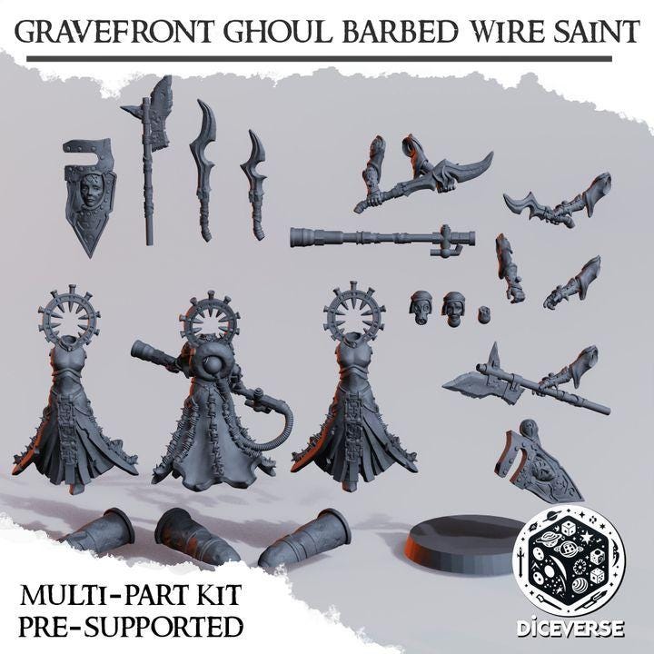 Grimdark Trench Proxy Miniatures – Ghoul Barbed Wire