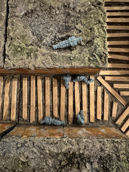 Grimdark Corpse Bodys - Gothic Tabletop Scenery - Dark Fantasy Wargaming Terrain - 28mm 32mm RPG Battlefield Terrain - Resin Terrain