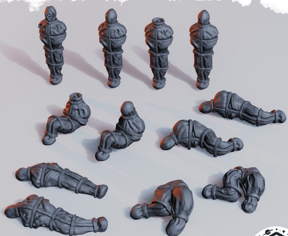 Grimdark Corpse Bodys - Gothic Tabletop Scenery - Dark Fantasy Wargaming Terrain - 28mm 32mm RPG Battlefield Terrain - Resin Terrain