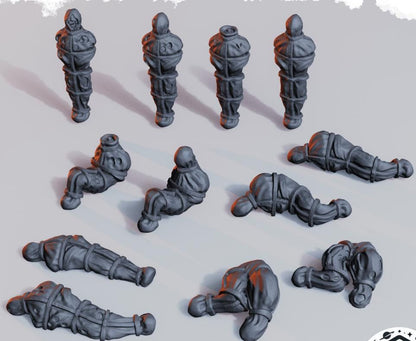 Grimdark Corpse Bodys - Gothic Tabletop Scenery - Dark Fantasy Wargaming Terrain - 28mm 32mm RPG Battlefield Terrain - Resin Terrain