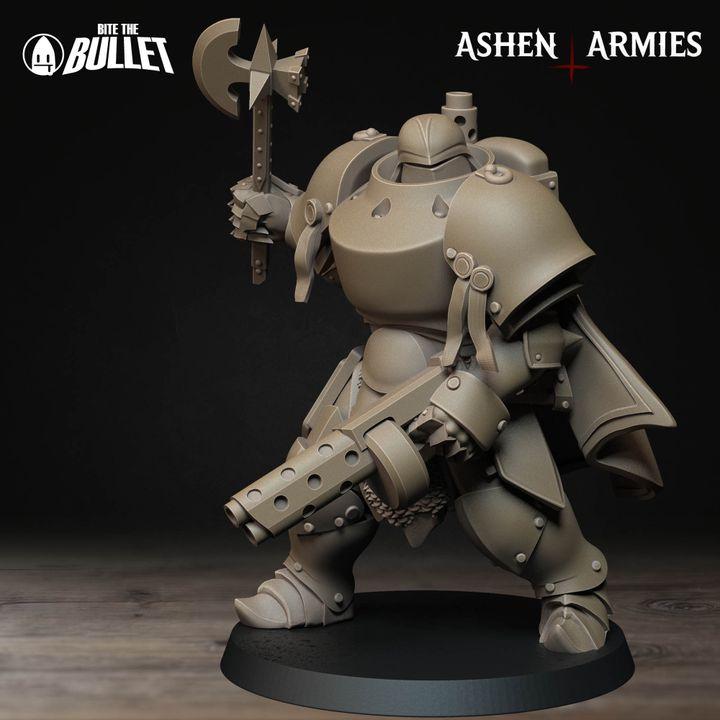 Grimdark Trench Warfare Proxy Miniatures – Red Armor Infantry & Support Set – 32mm Resin Warband