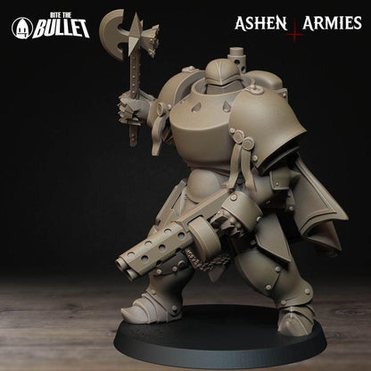 Grimdark Trench Warfare Proxy Miniatures – Red Armor Infantry & Support Set – 32mm Resin Warband