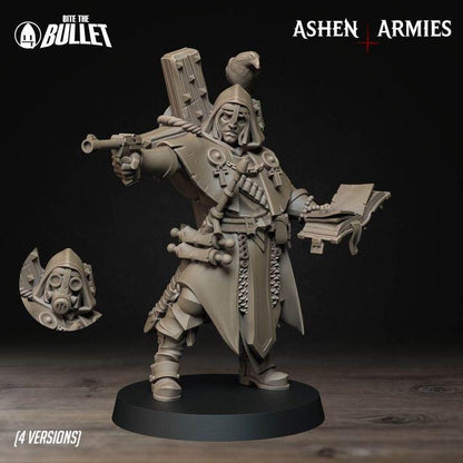 Grimdark Trench Warfare Proxy Miniatures – Red Armor Infantry & Support Set – 32mm Resin Warband