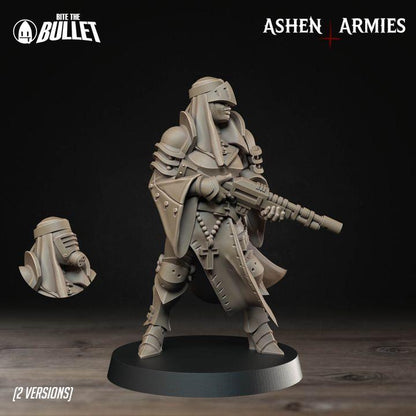 Grimdark Trench Warfare Proxy Miniatures – Red Armor Infantry & Support Set – 32mm Resin Warband