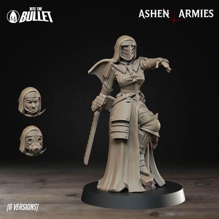 Grimdark Trench Warfare Proxy Miniatures – Red Armor Infantry & Support Set – 32mm Resin Warband