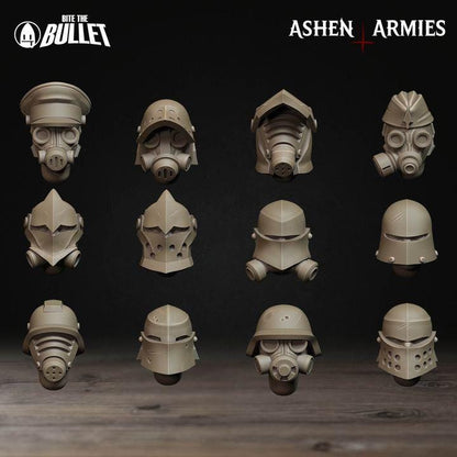 Grimdark Trench Warfare Proxy Miniatures – Red Armor Infantry & Support Set – 32mm Resin Warband