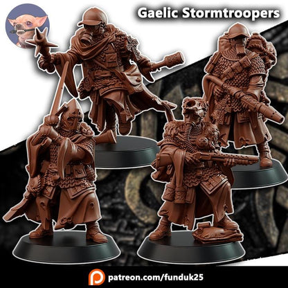 Grimdark Trench Proxy Miniature –Gaelic Storm Trooper Force Soldier – Tabletop Figure
