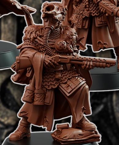 Grimdark Trench Proxy Miniature –Gaelic Storm Trooper Force Soldier – Tabletop Figure