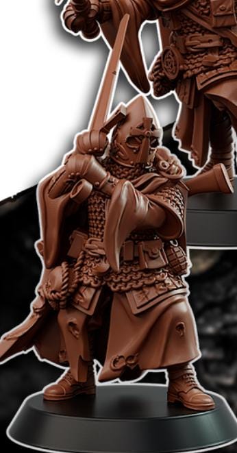 Grimdark Trench Proxy Miniature –Gaelic Storm Trooper Force Soldier – Tabletop Figure