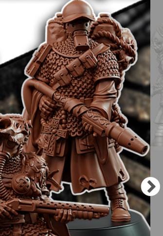 Grimdark Trench Proxy Miniature –Gaelic Storm Trooper Force Soldier – Tabletop Figure