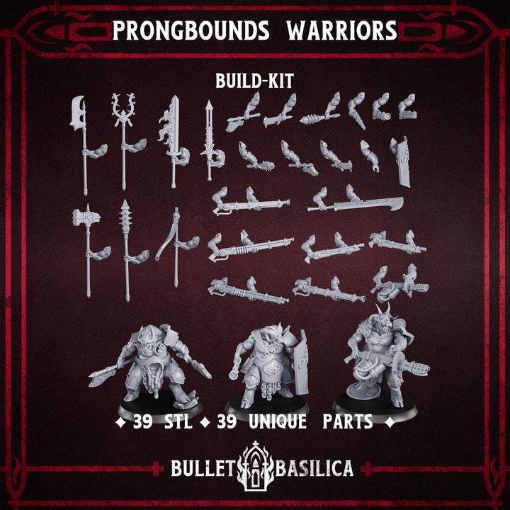 Grimdark  Zealots Proxy Miniatures – 32mm Multipart Kit