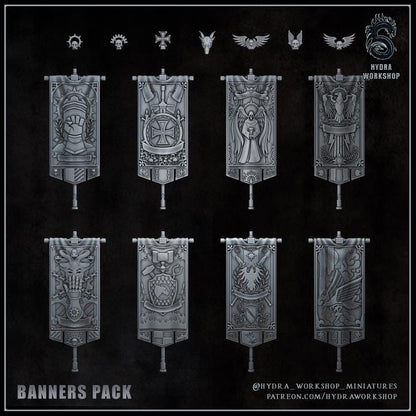 Grimdark Sci Fi Banner –  Bit Pack Set Proxy Miniatures for Tabletop Wargaming