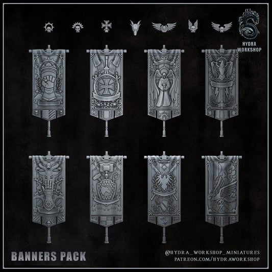 Grimdark Sci Fi Banner –  Bit Pack Set Proxy Miniatures for Tabletop Wargaming