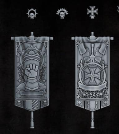 Grimdark Sci Fi Banner –  Bit Pack Set Proxy Miniatures for Tabletop Wargaming