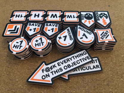 Tabletop Wargame Tokens Set with Storage Box – Hit Wound Status Markers for Games – Objective Markers for Sci-Fi Fantasy Wargaming
