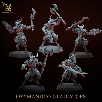 Ozymandias Gladiators Warband - 32mm Resin Miniatures - Grimdark Tabletop Wrgame Army - RPG Mini Set DnD