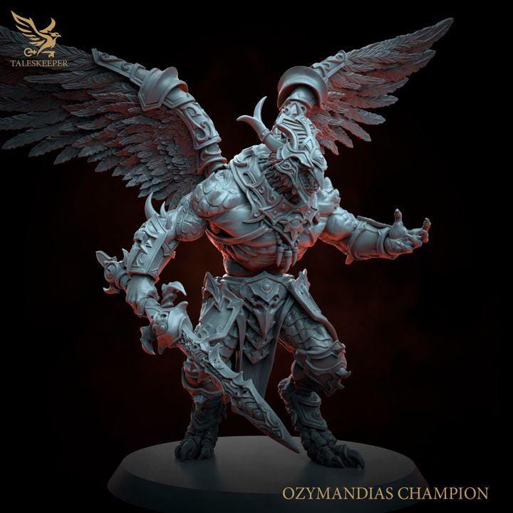 Ozymandias Champion - 32mm Resin Miniatures - Grimdark Tabletop Wrgame Army - RPG Mini Set DnD