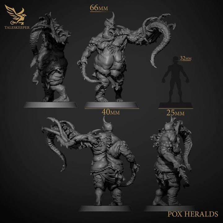 Pox Herald - 32mm Resin Miniatures - Grimdark Tabletop Wrgame Army - RPG Mini Set DnD