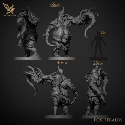 Pox Herald - 32mm Resin Miniatures - Grimdark Tabletop Wrgame Army - RPG Mini Set DnD