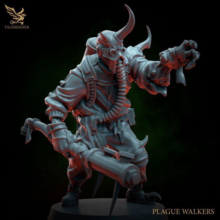 Plague Walkers - 32mm Resin Miniatures - Grimdark Tabletop Wargame Army - RPG Mini Set DnD