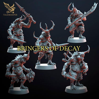 Bringers of Decay B - 32mm Resin Miniatures - Grimdark Tabletop Wrgame Army - RPG Mini Set DnD