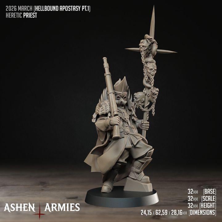 Grimdark Trench Priest Apokalypse – Resin Miniature Proxy Multi Kit