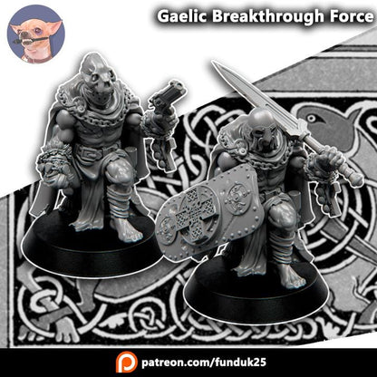Grimdark Trench Proxy Miniature –Gaelic Breakthrough Force Soldier – Tabletop Figure