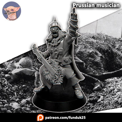 Grimdark Trench Proxy Miniature – Prussia Musican – Tabletop Figure