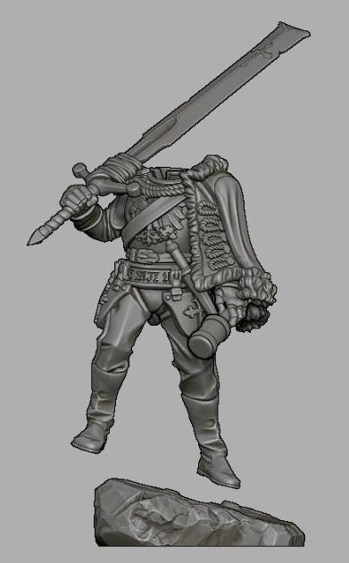 Grimdark Trench Proxy Miniature – Prussia Steel Hunter – Tabletop Figure